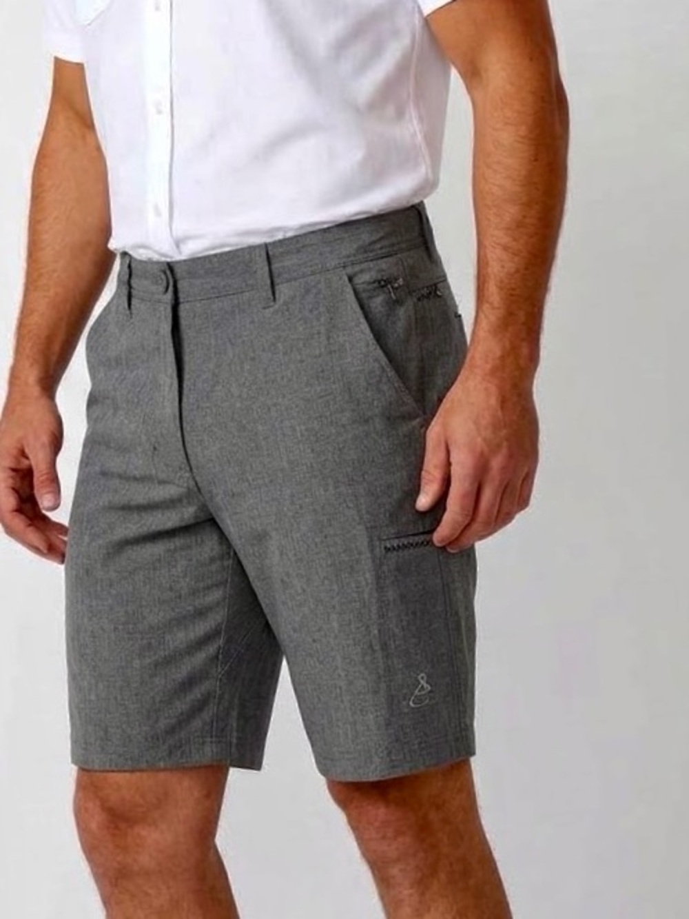 HOOK & TACKLE Hi-Tide Men's Gray Hybrid Performance Shorts Lightweight Stretch